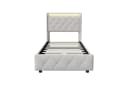 Furnishings Home LED Polsterbett Beige Samt Bild 3