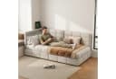 Gdood Polsterbett mit LED und Schubladen Beige Bild 4