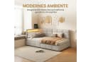 Gdood Polsterbett mit LED und Schubladen Beige Bild 5