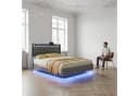 Furnishings Home Polsterbett mit LED-Beleuchtung Grau Samt Bild 3
