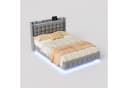 Furnishings Home Polsterbett mit LED-Beleuchtung Grau Samt Bild 4
