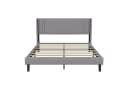 Furnishings Home Polsterbett Grau Leinen Holz Metall Bild 1