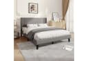 Furnishings Home Polsterbett Grau Leinen Holz Metall Bild 2