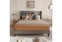 Furnishings Home Polsterbett Grau Leinen Holz Metall Bild 4