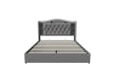 Gdood Stauraumbett Polsterbett Grau mit LED-Beleuchtung Bild 1