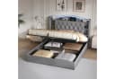 Gdood Stauraumbett Polsterbett Grau mit LED-Beleuchtung Bild 2