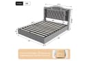 Gdood Stauraumbett Polsterbett Grau mit LED-Beleuchtung Bild 3