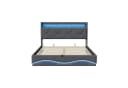 Furnishings Home LED Polsterbett Grau Samt Stauraum Bild 1