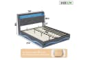 Furnishings Home LED Polsterbett Grau Samt Stauraum Bild 3