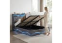 Furnishings Home LED Polsterbett Grau Samt Stauraum Bild 4