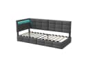 Furnishings Home LED Polsterbett 90x200 Grau mit Stauraum Bild 1