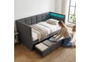 Furnishings Home LED Polsterbett 90x200 Grau mit Stauraum Bild 5