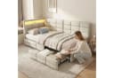 Furnishings Home Polsterbett LED Beige mit Stauraum Bild 5
