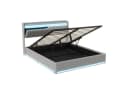 Furnishings Home Polsterbett Beige Samt mit LED-Beleuchtung und Stauraum Bild 1