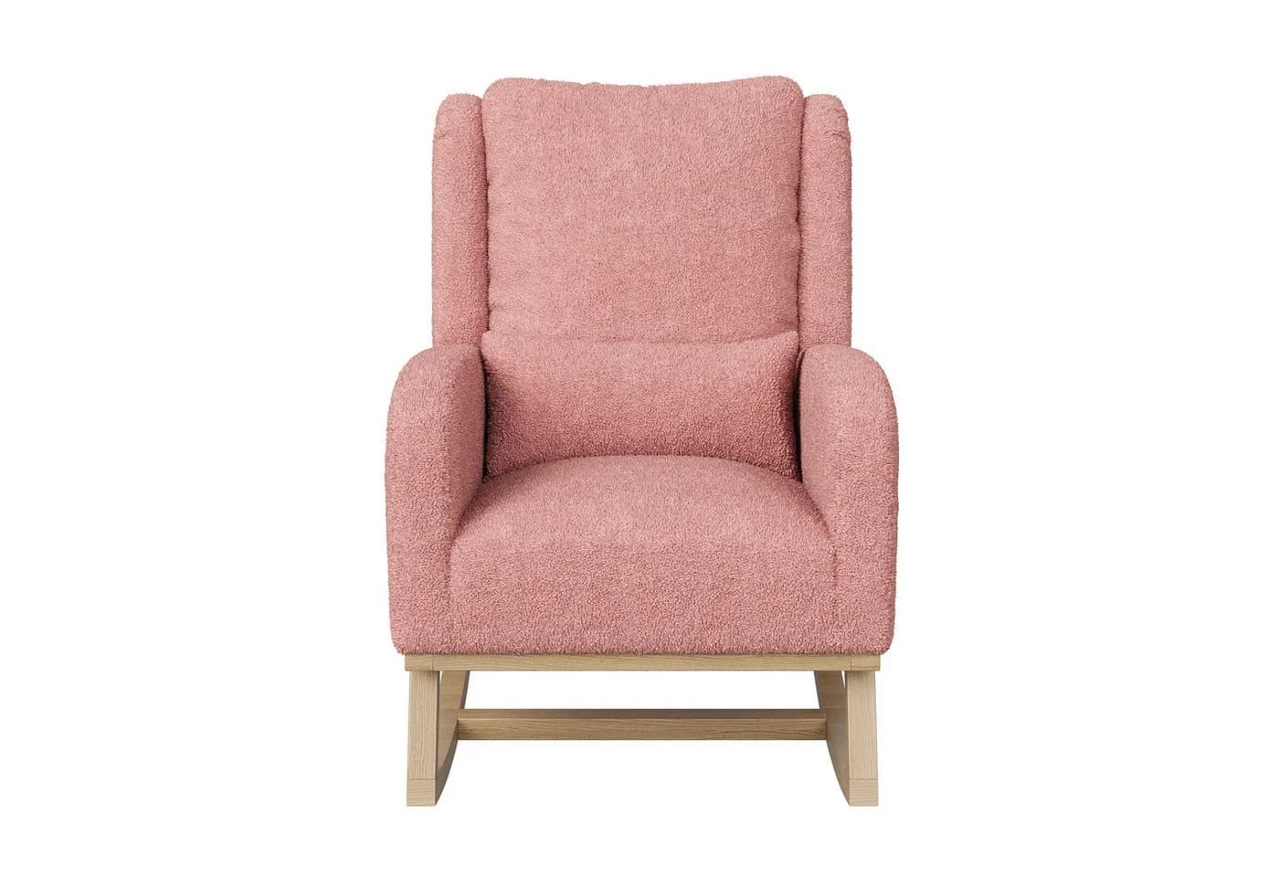 Gdood Schaukelstuhl Beige/Grau Berbervlies Buchenholz