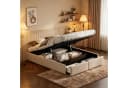 Gdood Polsterbett 160x200 cm Beige Leinen Stauraumbett Bild 2