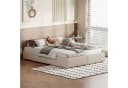 Gdood Polsterbett 160x200 cm Beige Leinen Stauraumbett Bild 3