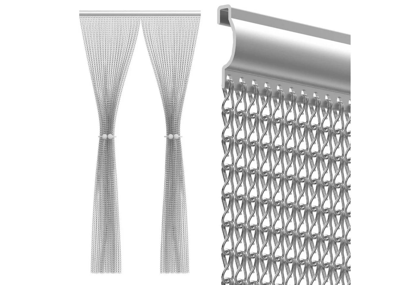 Huracan Aluminium Fliegenvorhang Silber Grau Insektenschutz - Bild 2