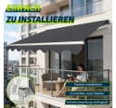 Huracan Gelenkarmmarkise Manuell Dunkelgrau UV50+ Schutz Bild 1