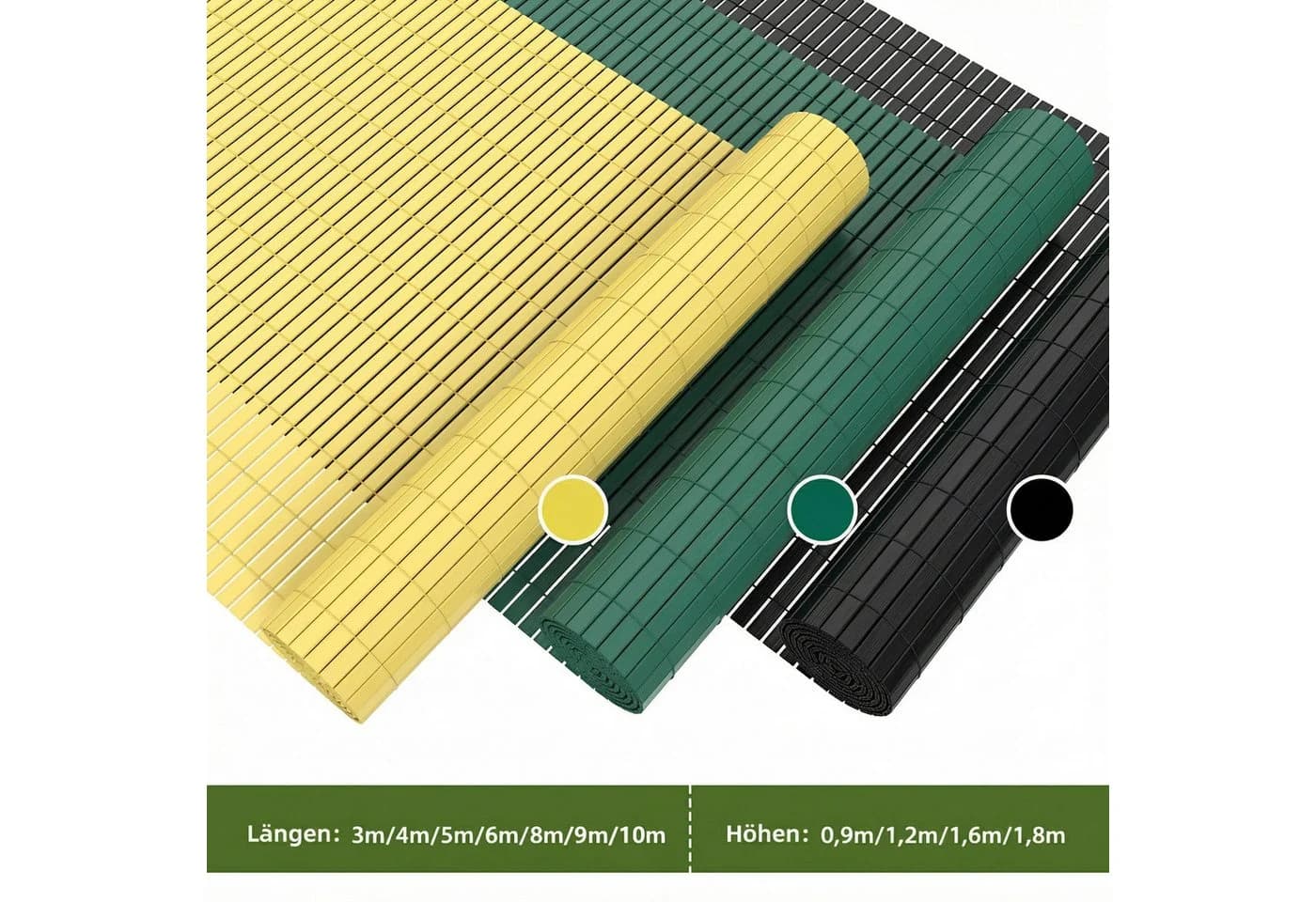 Ferghana PVC Sichtschutzmatte Blickdicht Anthrazit UV-beständig Kürzbar - Bild 5