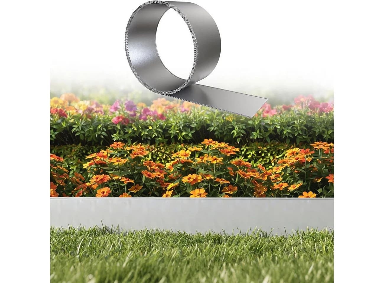 Ferghana Rasenkante Metall Verzinkt Flexible Beetumrandung Garten - Bild 2
