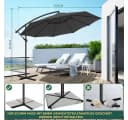 Ferghana Sonnenschirm mit Kurbel, Ampelschirm 360° Drehbar Grau Bild 3