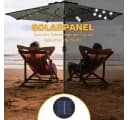 Ferghana Sonnenschirm mit Kurbel Balkonschirm Rund Grau UV-Schutz UPF 50+ Bild 4
