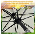 Runder Sonnenschirm mit Kurbel UV-Schutz UPF 50+ Wasserdicht Bild 4