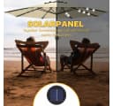 Runder Sonnenschirm mit Kurbel UV-Schutz UPF 50+ Wasserdicht Bild 5