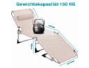 Ferghana Gartenliege mit Sonnendach & Seitentasche Beige Bild 1