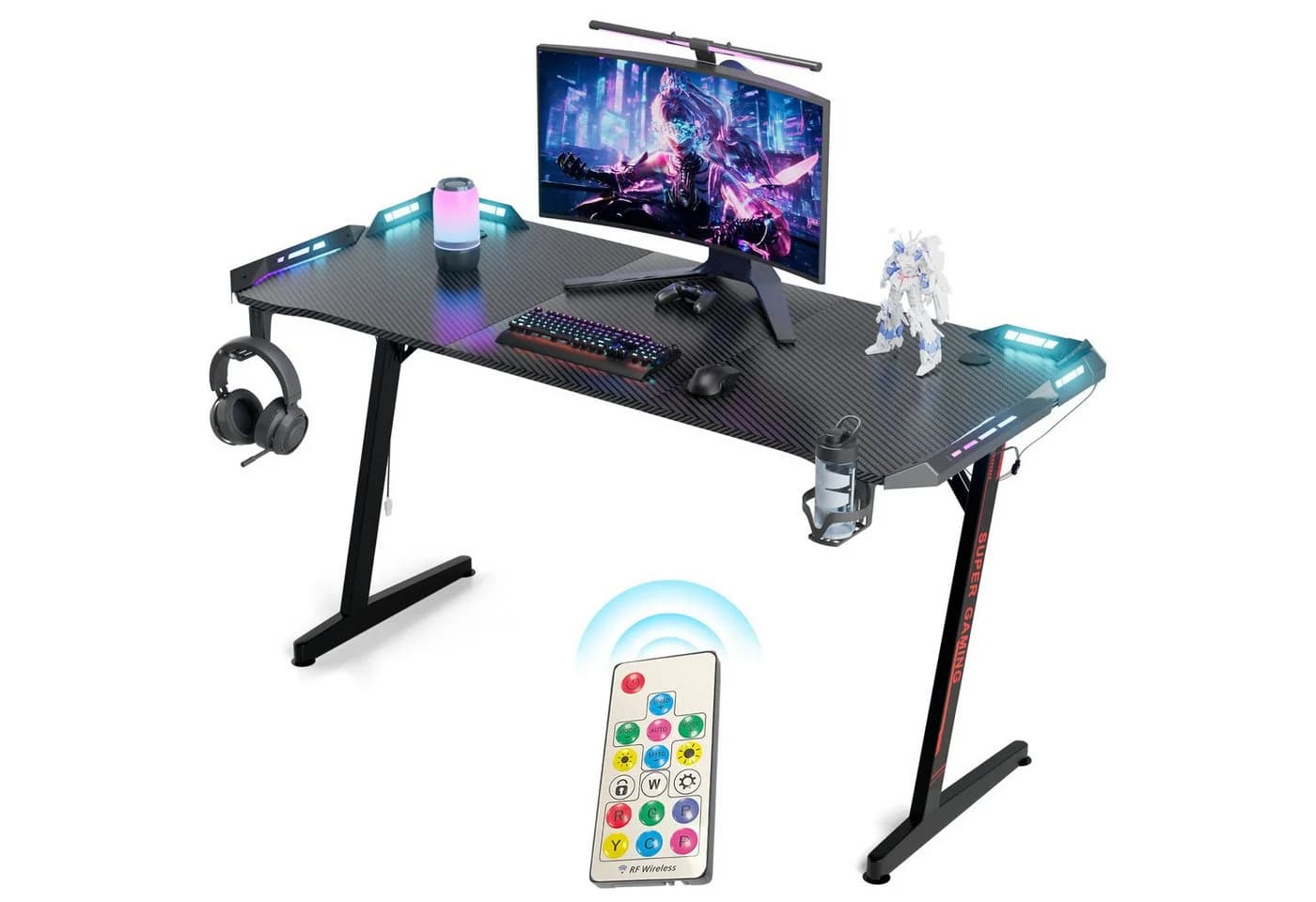 Huracan Gamingtisch mit LED-Beleuchtung & Kohlefaser-Optik - Bild 2