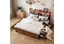 Simurq Polsterbett 180x200 Schwarz mit 4 Schubladen & LED Bild 1