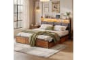 Simurq Polsterbett 180x200 Schwarz mit 4 Schubladen & LED Bild 2