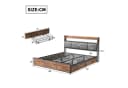 Simurq Polsterbett 180x200 Schwarz mit 4 Schubladen & LED Bild 3