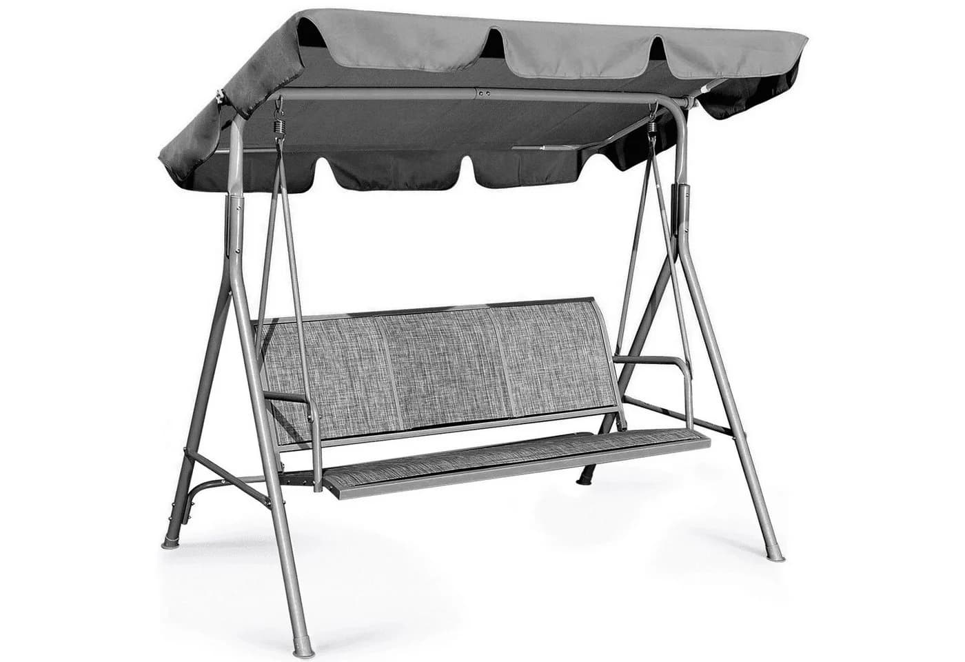GVDV 3-Personen-Verandaschaukel mit verstellbarem Sonnendach und Stahlrahmen - Bild 2