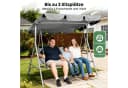 GVDV 3-Personen-Verandaschaukel mit verstellbarem Sonnendach und Stahlrahmen Bild 3