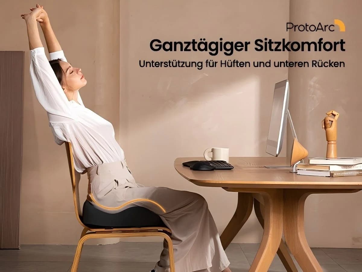 ProtoArc Orthopädisches Sitzkissen Memory-Schaum U-Design - Bild 5