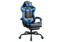 Seenda Gaming-Stuhl mit Fußstütze, ergonomisch, Kunstleder, blau/schwarz Bild 2