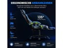 Seenda Gaming-Stuhl mit Fußstütze, ergonomisch, Kunstleder, blau/schwarz Bild 3