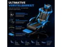 Seenda Gaming-Stuhl mit Fußstütze, ergonomisch, Kunstleder, blau/schwarz Bild 4