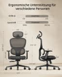 ProtoArc EC300 Bürostuhl Ergonomisch mit Lordosenstütze & Kopfstütze Bild 1