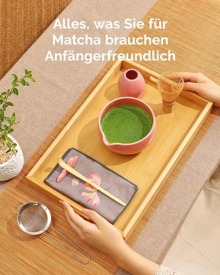 Maestri House Matcha Set 7-teilig Bambus Keramik Rosa