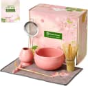 Maestri House Matcha Set 7-teilig Bambus Keramik Rosa Bild 2