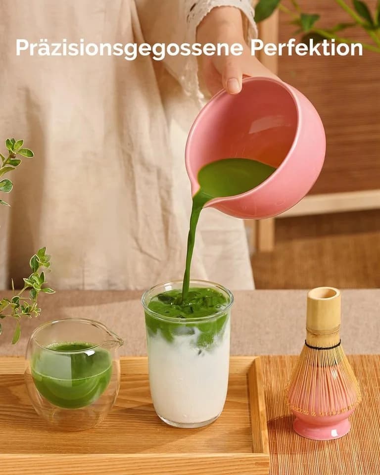Maestri House Matcha Set 7-teilig Bambus Keramik Rosa - Bild 4