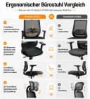 ProtoArc EC200 Bürostuhl mit Lendenwirbelstütze & Sitztiefenverstellung Bild 5