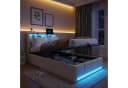 PXloue Polsterbett LED mit Stauraum Beige Samt Bild 2