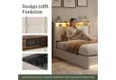 PXloue Polsterbett LED mit Stauraum Beige Samt Bild 3
