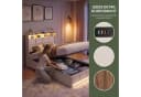 PXloue Polsterbett LED mit Stauraum Beige Samt Bild 5