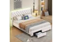 Simurq LED Polsterbett mit USB und Stauraum Bild 1