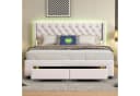 Simurq LED Polsterbett mit USB und Stauraum Bild 3